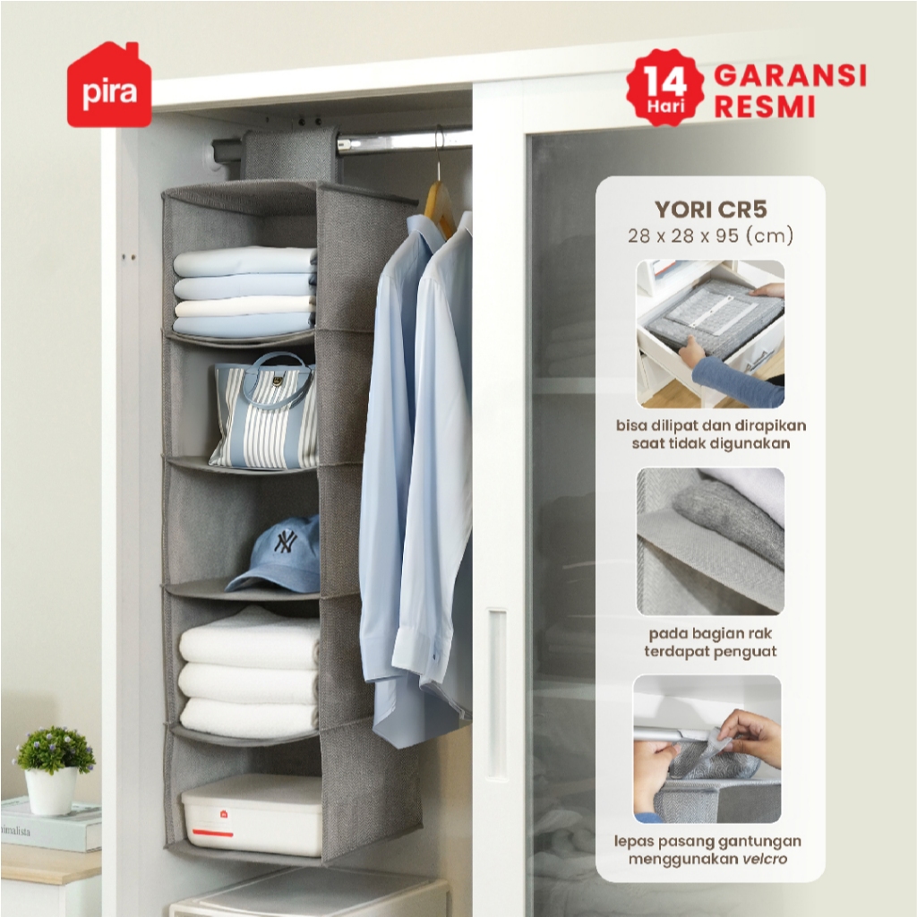 PIRA HOME -  YORI CR5 Rak Pakaian Gantung / Rak Organizer Lemari Gantung