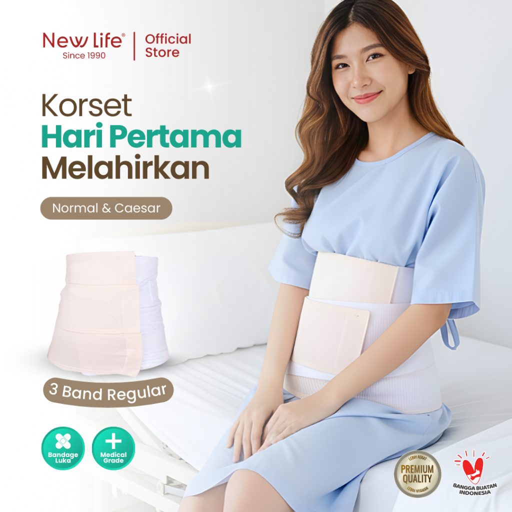 Korset New Life XL 3 Band REGULER Korset Melahirkan Setelah Cesar Korset Lahiran Caesar Korset Pasca