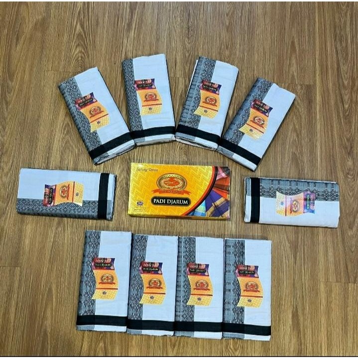 SARUNG JADUL PADI DJARUM PUTIH STRIMIN TEBAL SANTRI DEWASA
