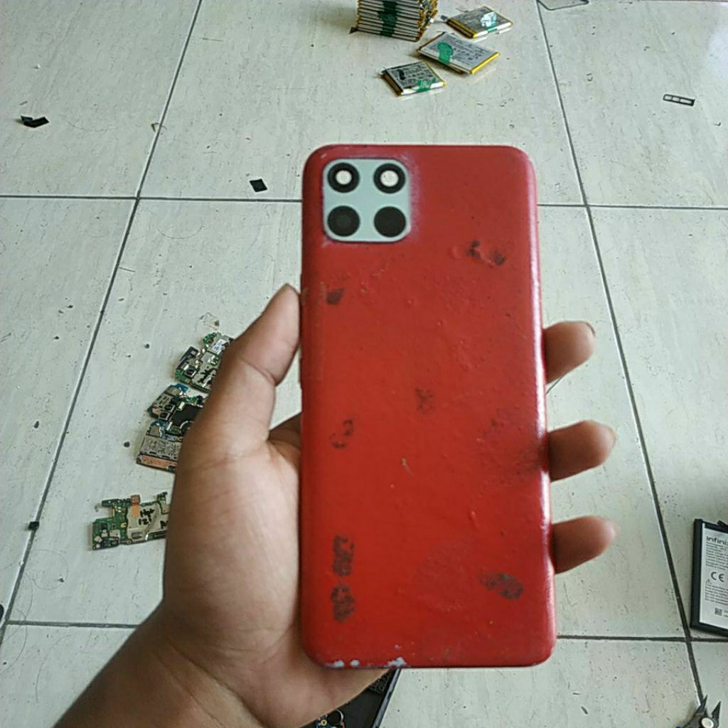 backdoor bekas Infinix smart 6 hd,tombol lengkap bekas di cat