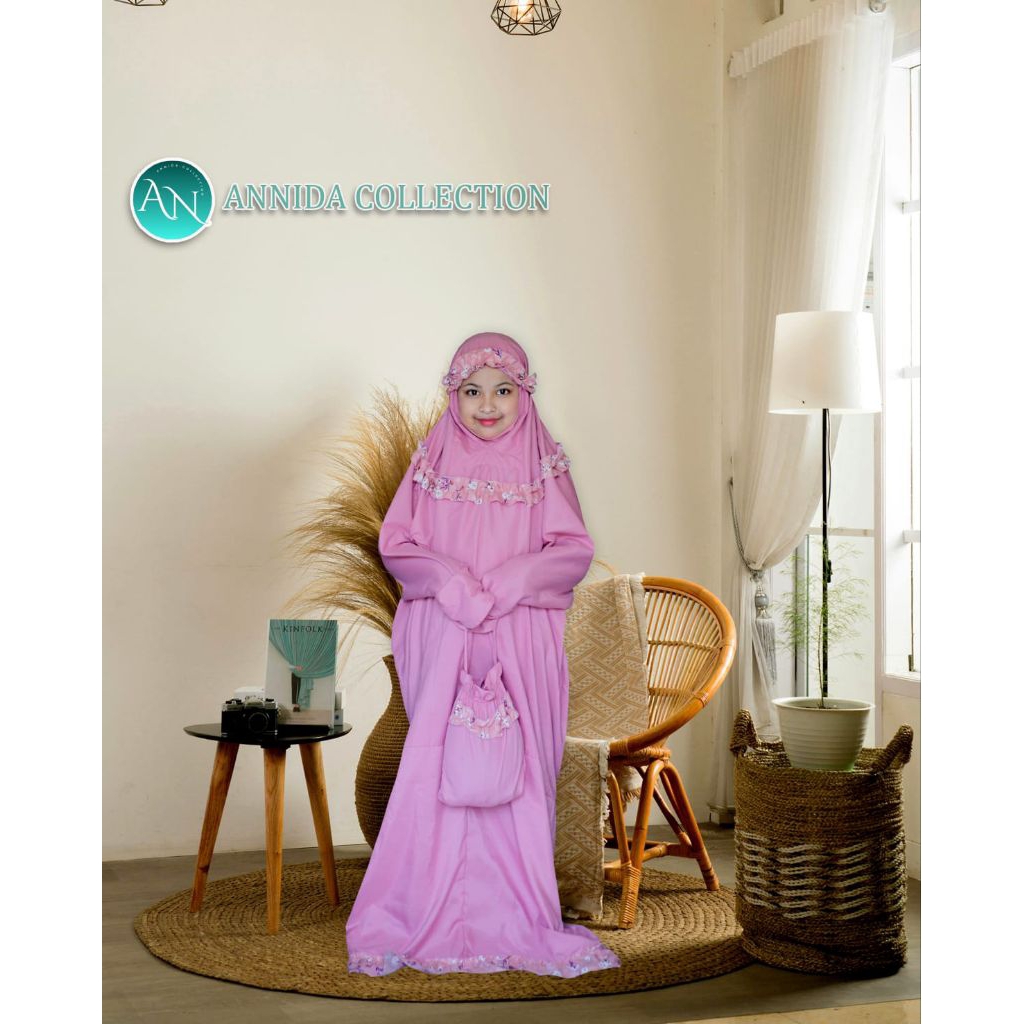 Mukena Terusan Khusus warna Dasti pink Anak TK SD Remaja Mukena Santri | annida