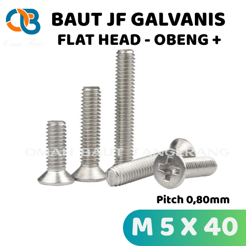 M5x40 Baut JF Flat Head Baut JF M5 x 40 Obeng Plus
