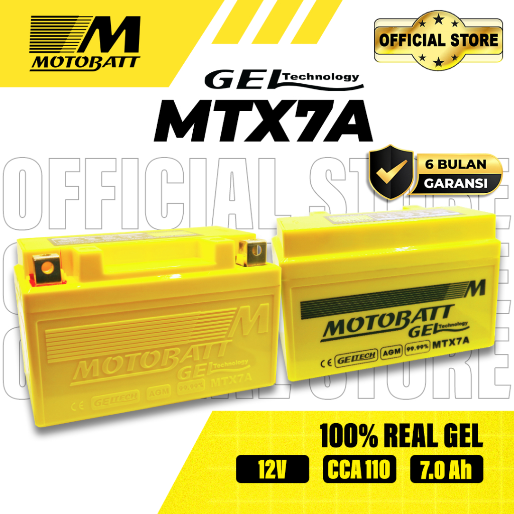 Motobatt Gel MTX7A - 7Ah (Garansi 6 Bulan) (PULSAR 200NS)