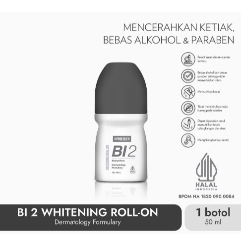 BI2 Whitening Roll On Bebas Alkohol Anti Bau Badan
