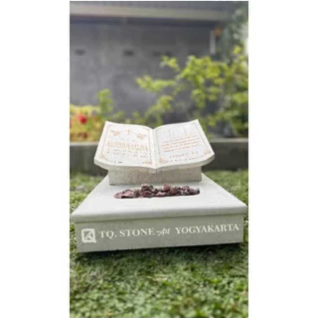 NISAN MAKAM MINIMALIS MODEL BUKU BAHAN MIX TRASO UKURAN 40X50 FREE BATU HIAS TAMAN, HARGA SUDAH TERM