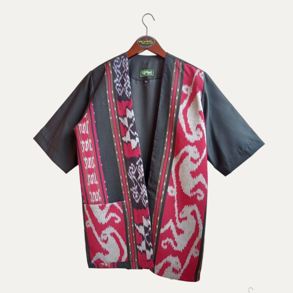 TAJMAUL - Outer rompi cardigan tenun Toraja