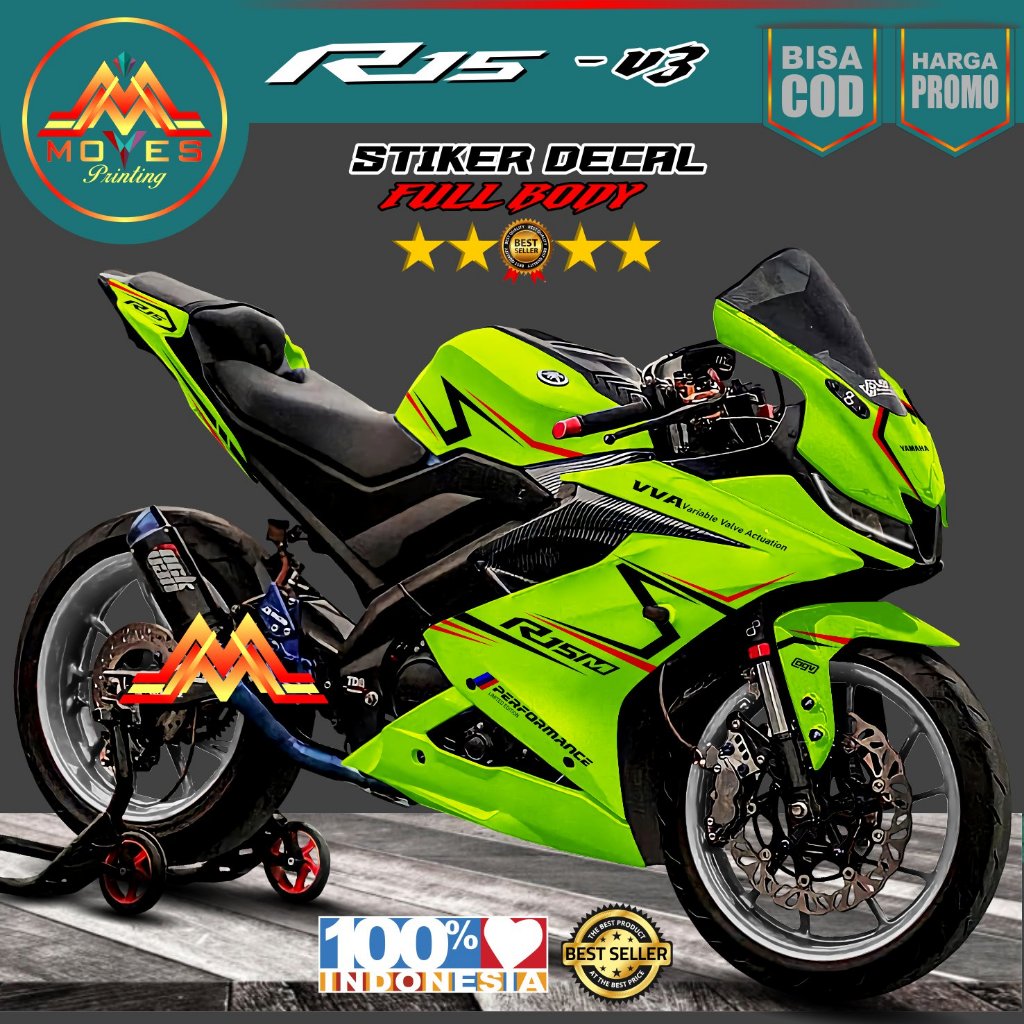 Bisa Cod, Decal Stiker Motor R15 V3 Full Body List Bunglon Tahan Lama Stiker R15 V3