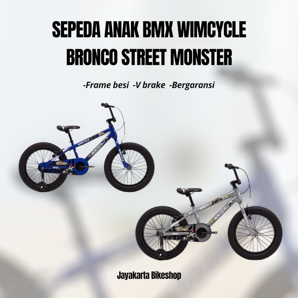 SEPEDA ANAK BMX 18 WIMCYCLE BRONCO STREET MONSTER | KIDS BMX BIKE 18 INCH ORIGINAL DAN BERGARANSI