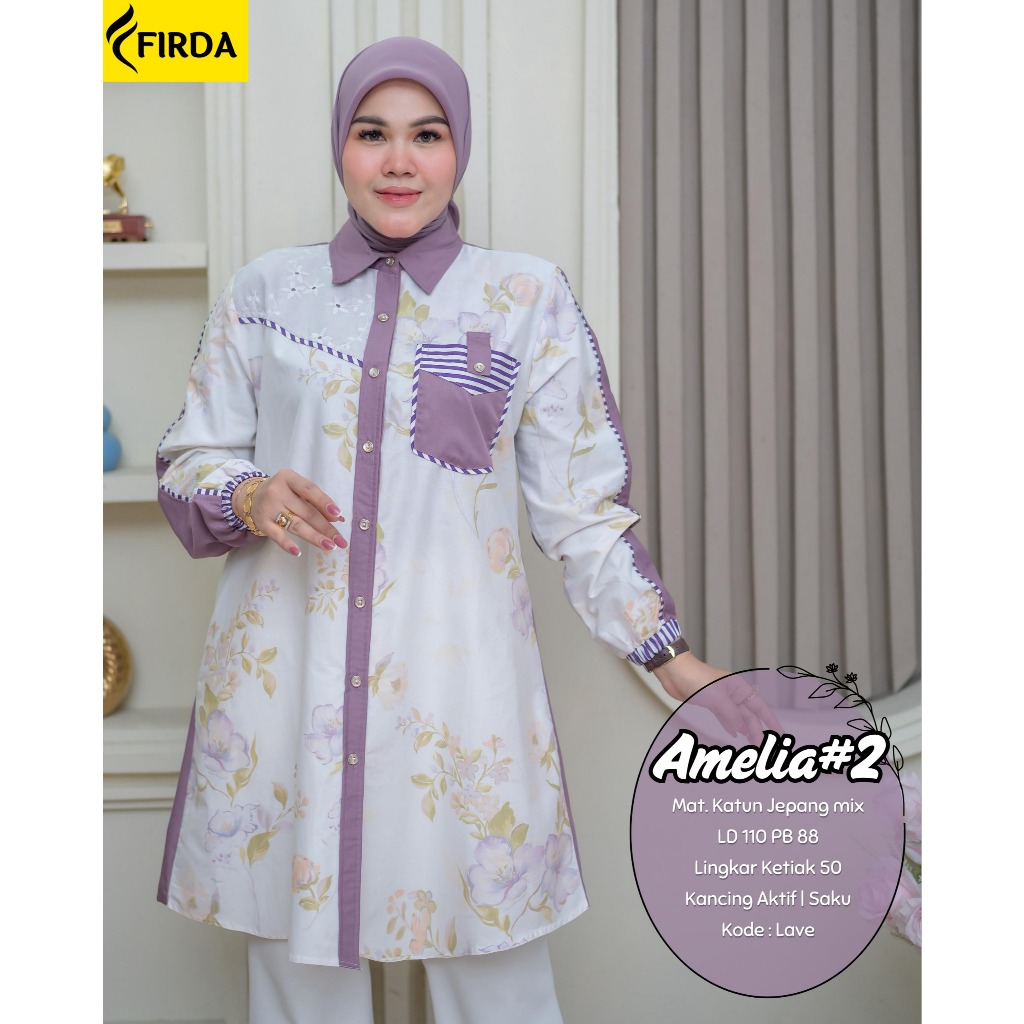 TUNIK KATUN JEPANG HQ LD 110 KOMBINASI MOTIF BUNGA