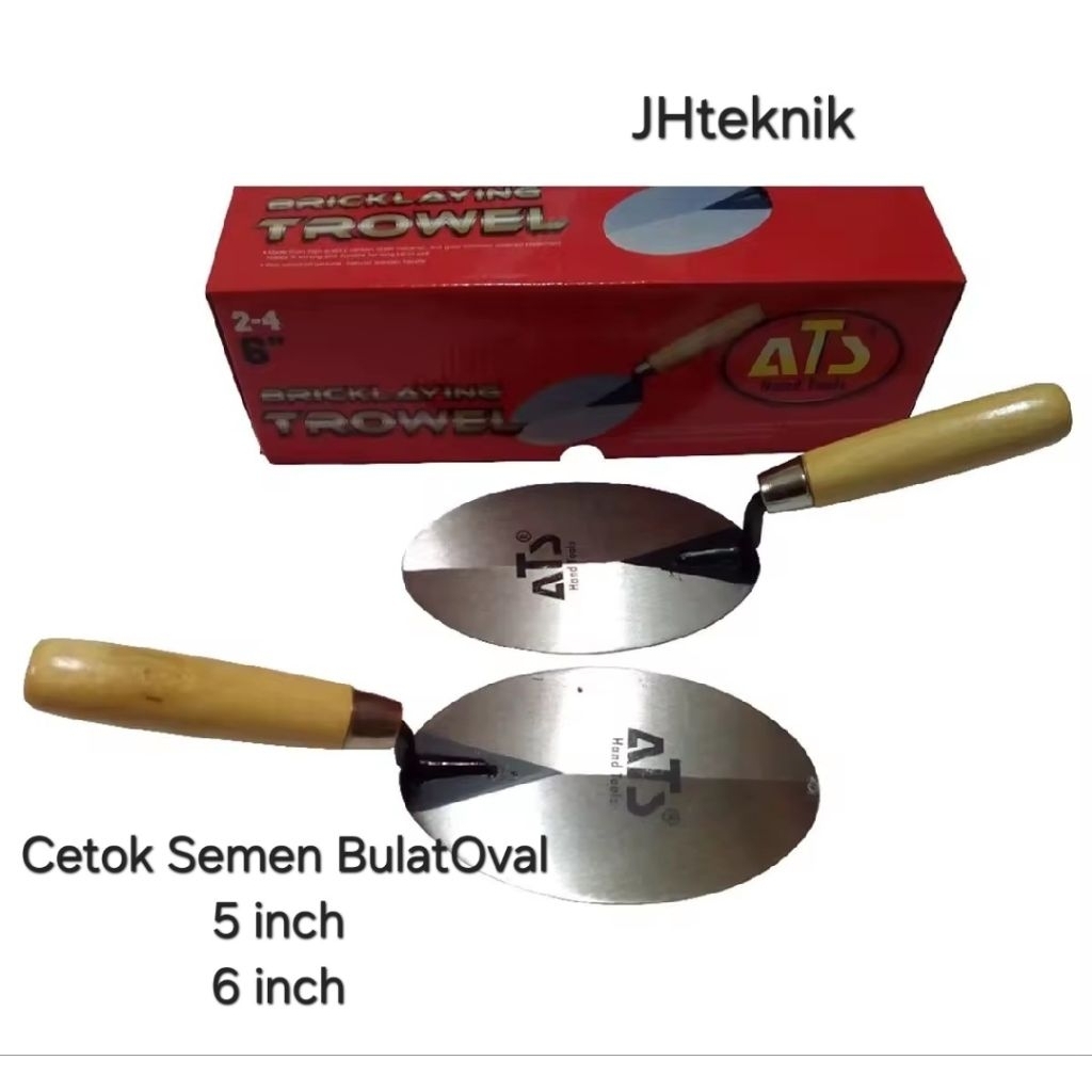 Cetok Semen Bulat Oval 5 inch,6 inch ATS/Sendok Acian Adukan Pasir Semen 5",6"/Sendok Semen Oval Bul