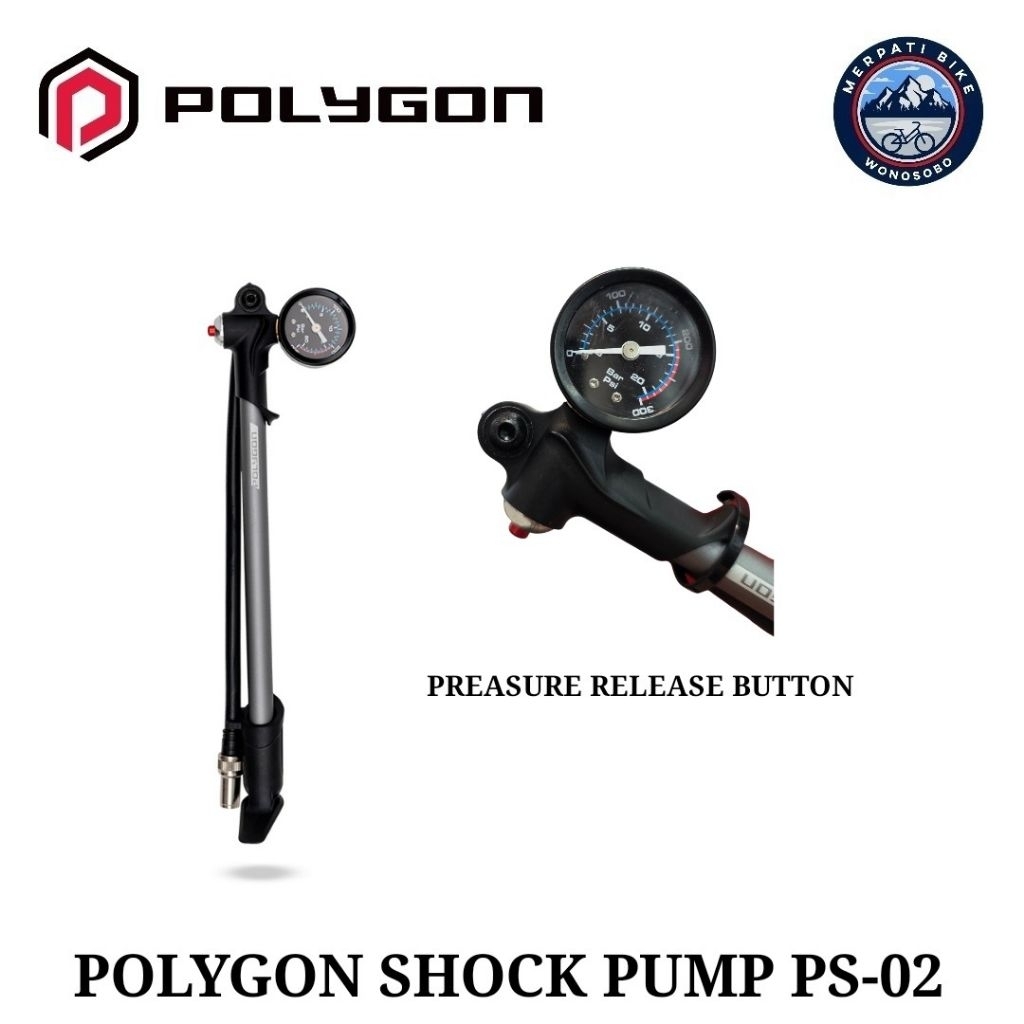 Pompa Untuk Shock Sepeda Pompa Polygon PS-02 300psi Pompa Fork Angin Sepeda