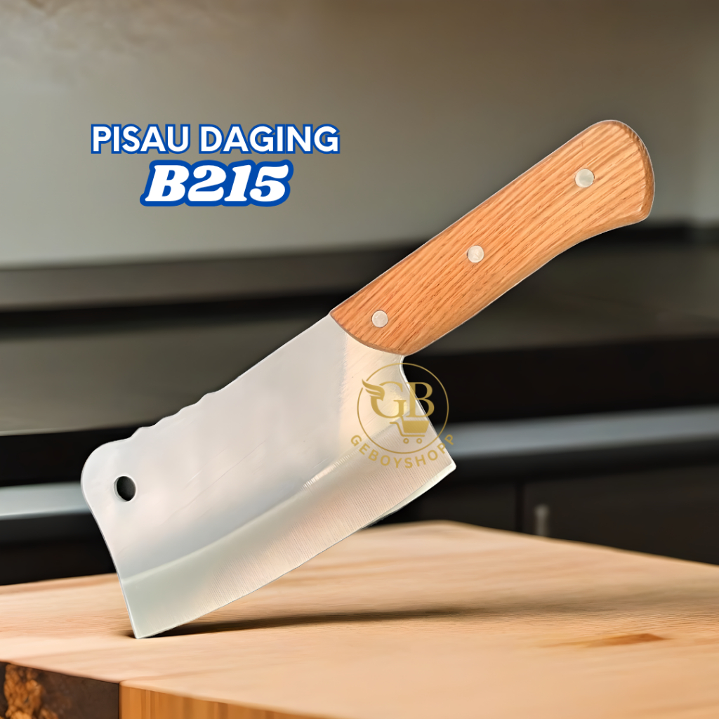Pisau Daging Gagang Kayu Tajam & Anti Karat – Pisau Serbaguna Dapur B215
