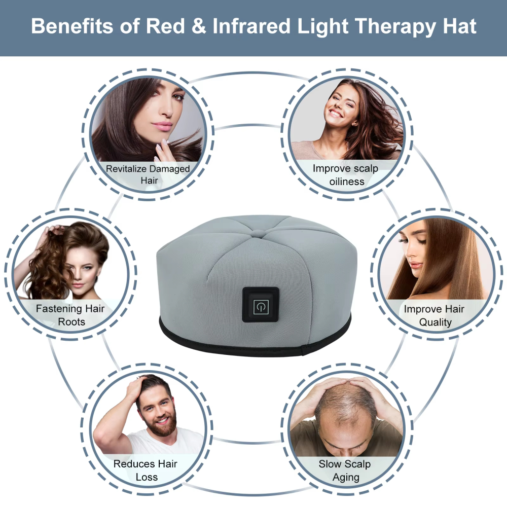 Topi Terapi Rambut Infrared Hair Growth Therapy Cap Infrared 120 LED 3 Mode Terapi 830nm 660nm LT629