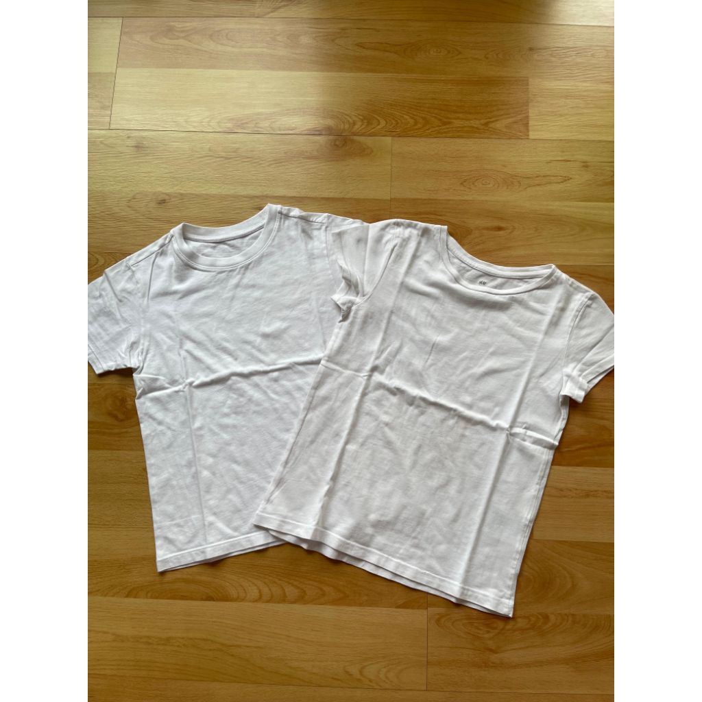 Preloved Kaos Putih Polos Anak Laki Laki 2 Pcs 8Y