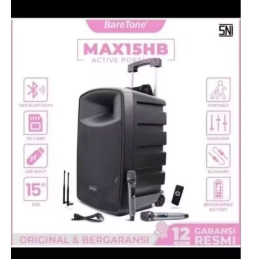 baretone audio portable speaker 15inch max 15 HB