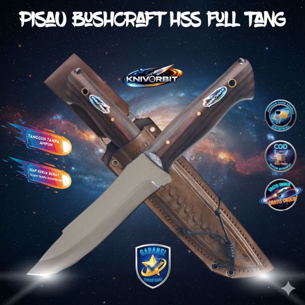 Pisau Bushcraft Baja HSS Full Tang