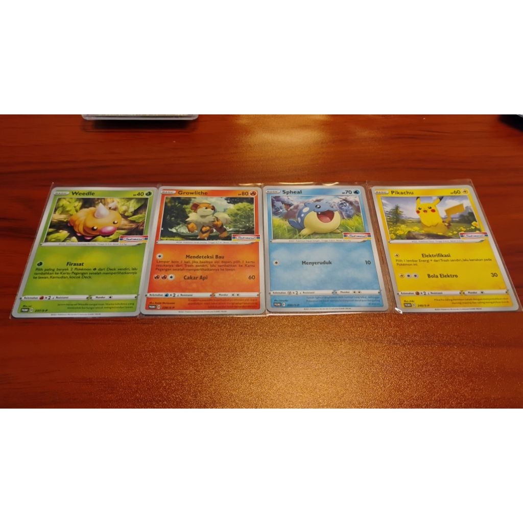 set promo pokemon Indomaret weedle, growlithe, spheal, Pikachu