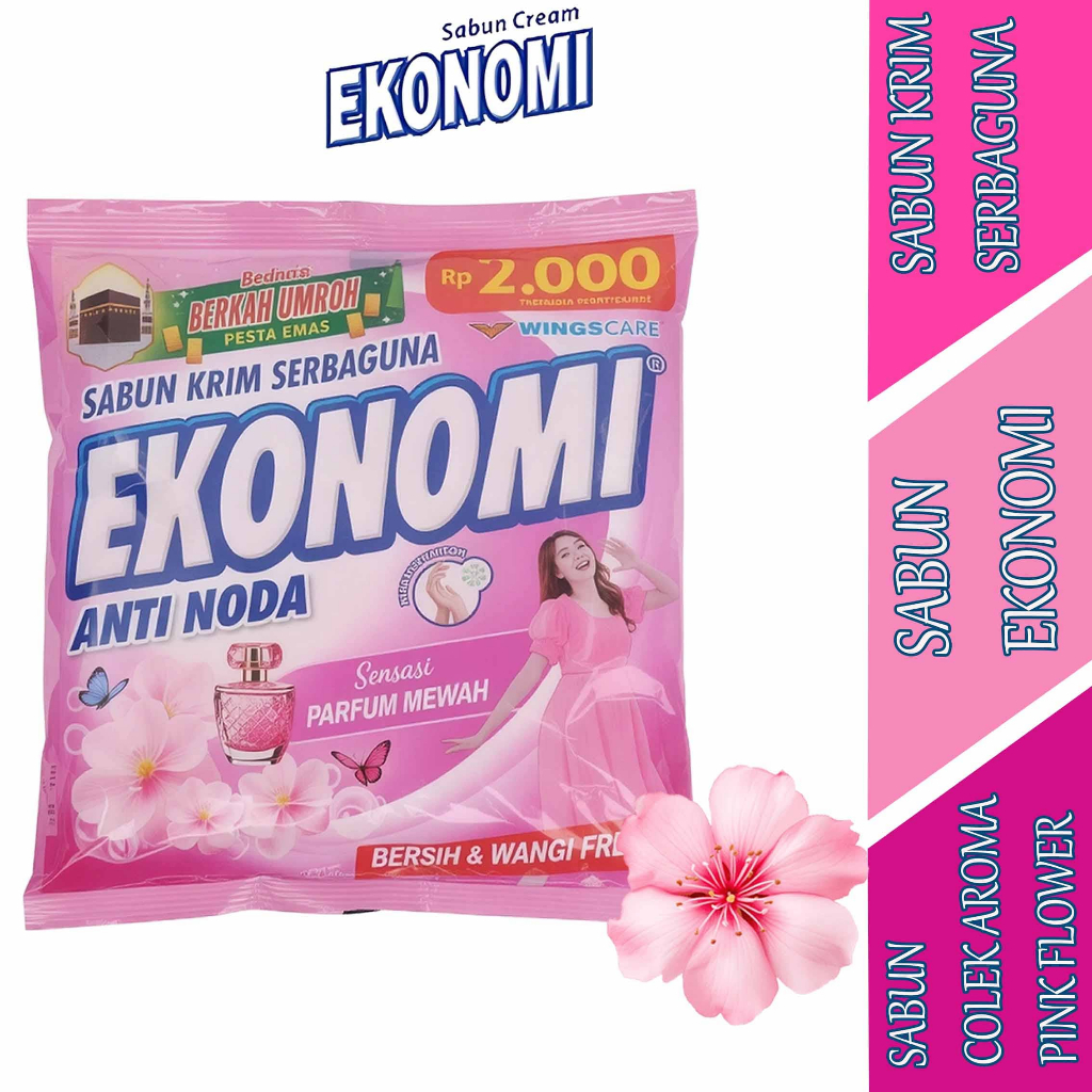 Sabun Colek Aroma Pink Flower - Sabun Ekonomi - Sabun Cream Anti Noda - 145gr