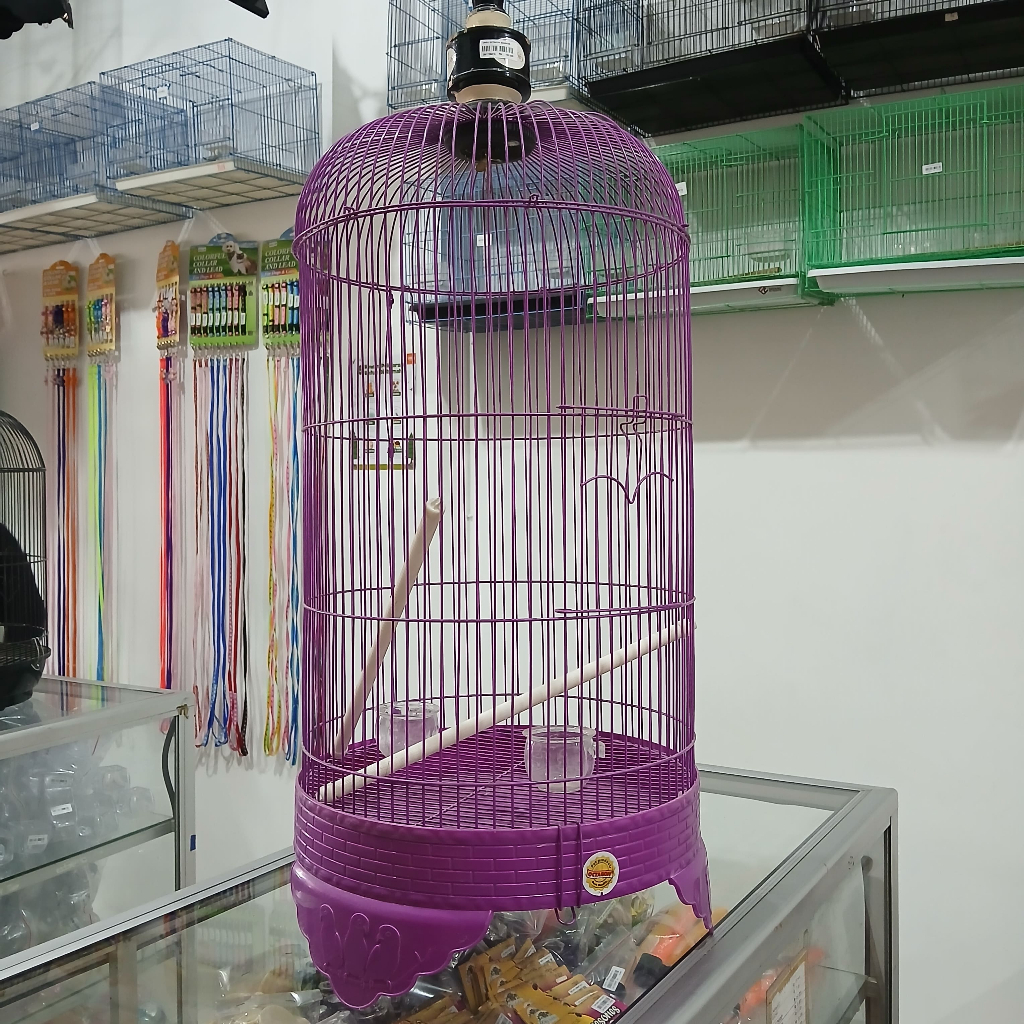 0615-UNGU OCTAGON SANGKAR BESI LOVEBIRD