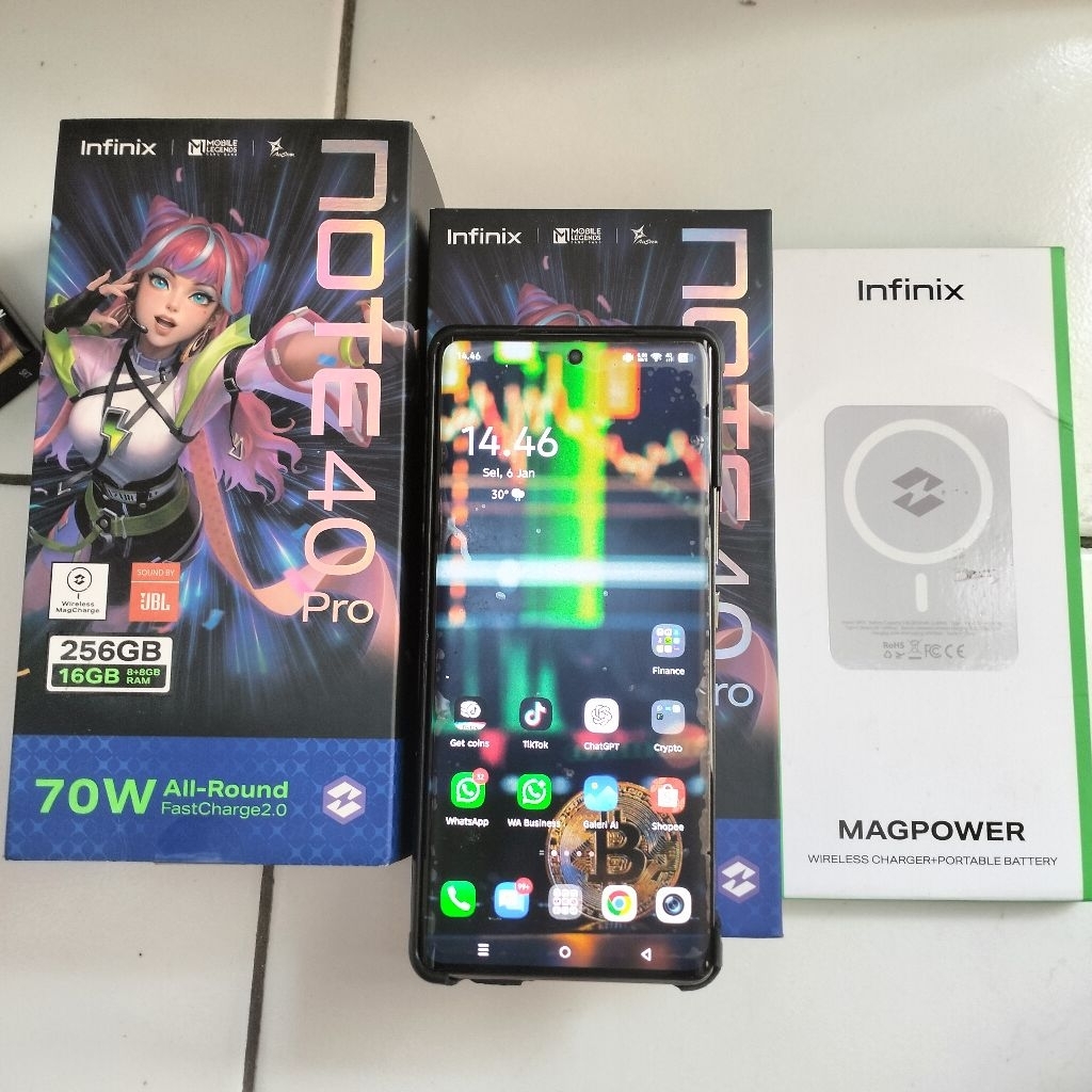 INFINIX NOTE 40 PRO 256/16 GB + MAGPOWER WIRELESS CHARGER PORTABLE