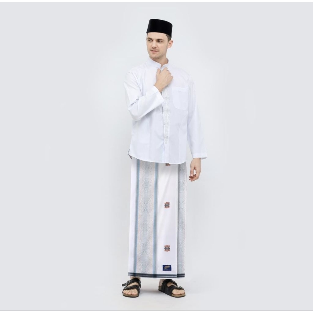 ATLAS universal Jacquard Songket Putih hitam polos