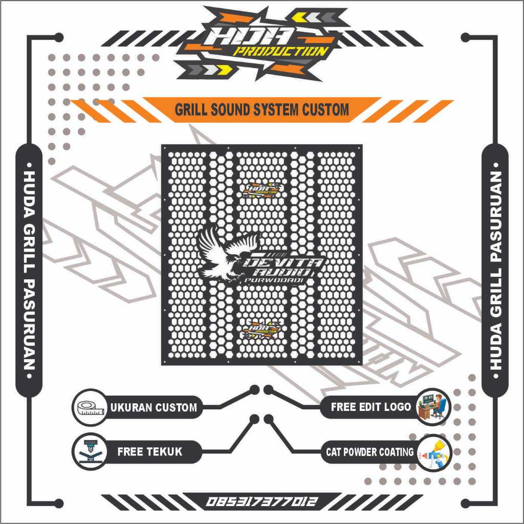 GRILL CUSTOM/GRILL SOUND SYSTEM CUSTOM LOGO 50 X50 CM