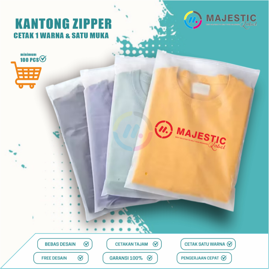 Zipper Bag Resleting Landscape & Potrait / zipper sablon nama / Zipper Pouch Traveling sablon