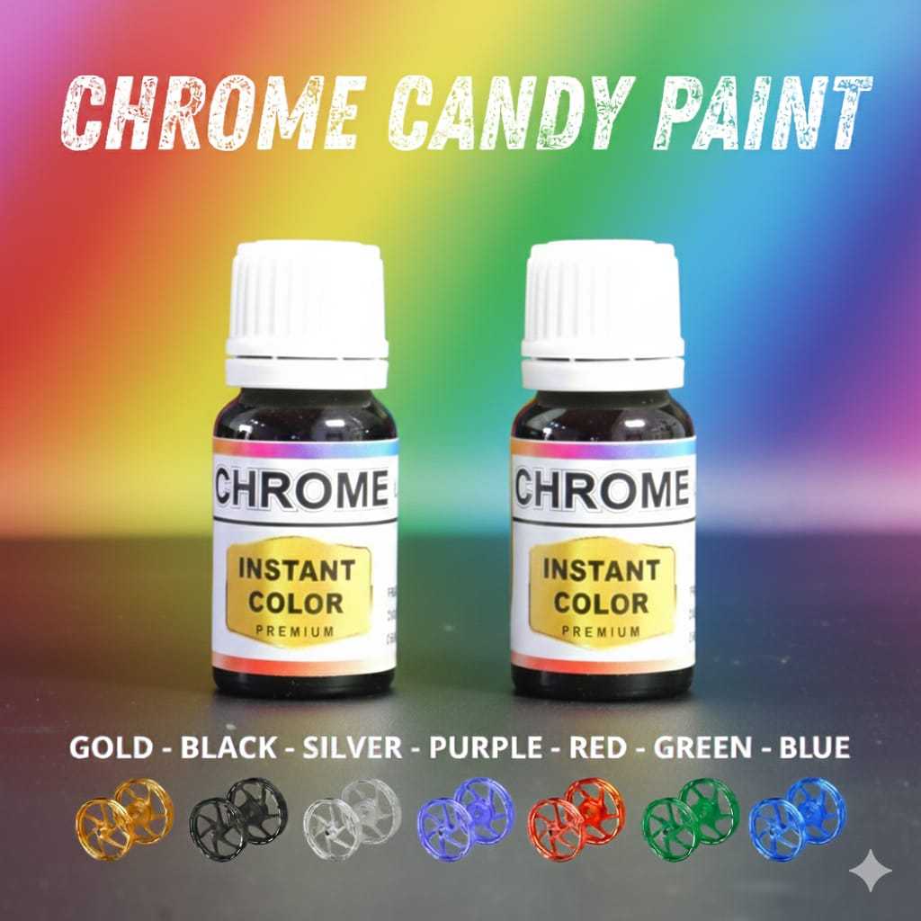 PEWARNA LOGAM CANDY CHROME sekali poles hasil maksimal untuk kendaraan stainless besi dan logam