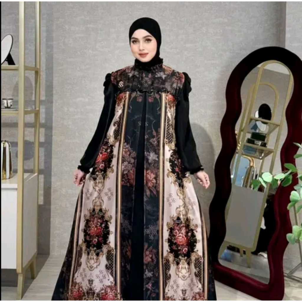 Dress Gamis Shellasaukia Baju Muslim Wanita Dewasa Remaja Lebaran Kondangan Pesta