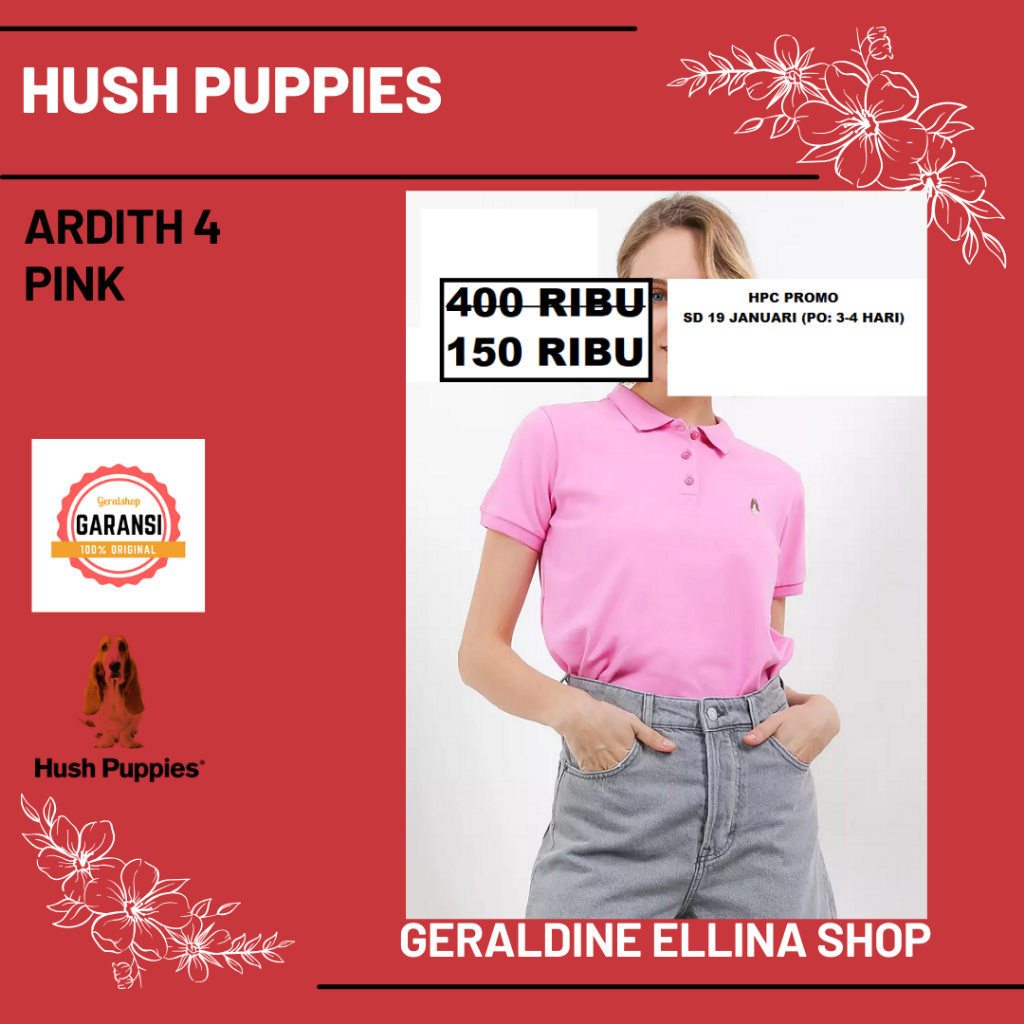 Kaos kerah wanita Hush Puppies original store seri ARDITH 4