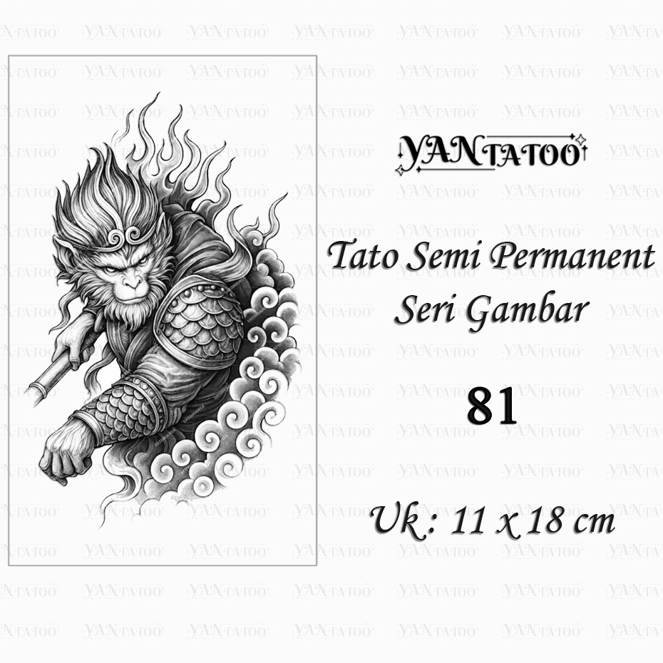 YanTatoo - Stiker Tato Semi Permanen Tahan Lama Seri Gambar 81