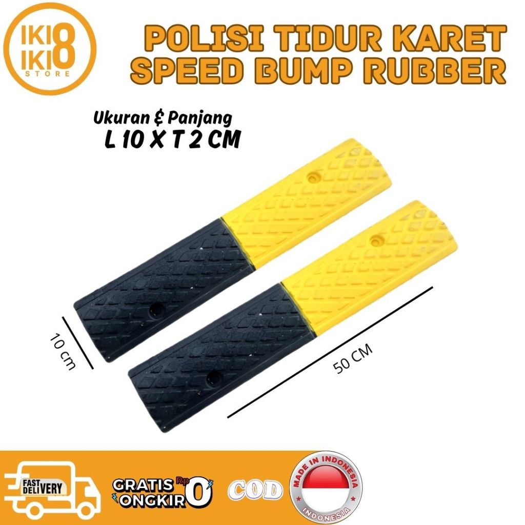 Polisi Tidur Karet 50CM / Rubber Speed Bump Tinggi 2cm