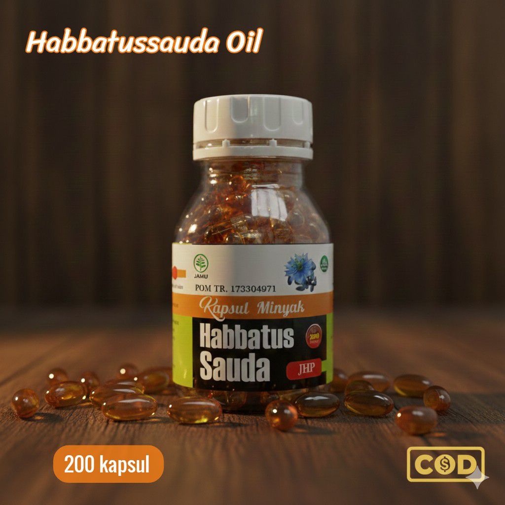 Habbatussauda  isi 200 kapsul | kapsul minyak habbatussauda isi 200 kapsul JHP