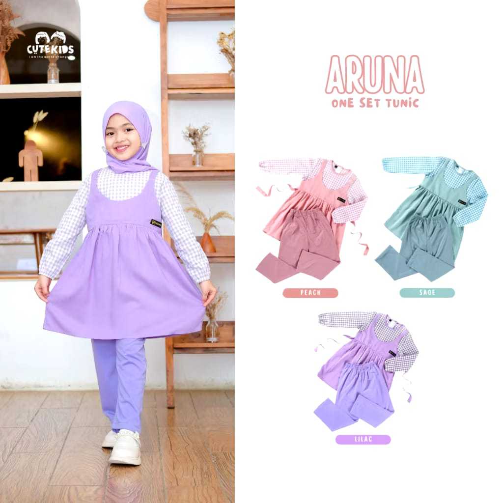One Set Anak Perempuan Aruna Bahan Rayon Viscose Usia 1 - 8 Tahun