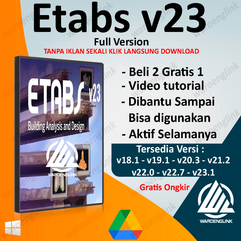 Etabs 23 Etabs v23.1 terbaru 2026 full aktivasi | Video Install | Windows | Full Version | Lifetime