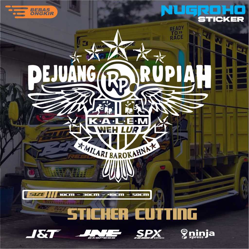 cutting sticker kaca mobil gandmax pic up l300 dll pejuang rupiah varian terbaru