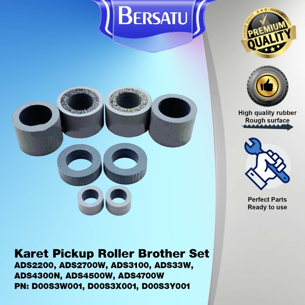 Karet Pickup Roller Scanner ADS-2200 ADS-2700W Rubber roll Pick Up Penarik Kertas Set Roll for Roll 