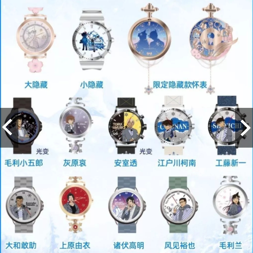 Blind Box Jam Tangan Detective Conan Official SCLA Detective Conan One-Eyed Flashback Wrist Watch Bl