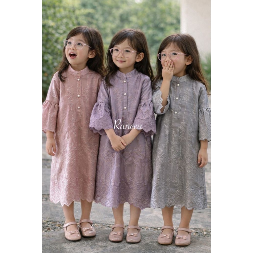 dress kaftan alodia baju lebaran baju dress anak perempuan bayi anak dewasa kaftan bagus