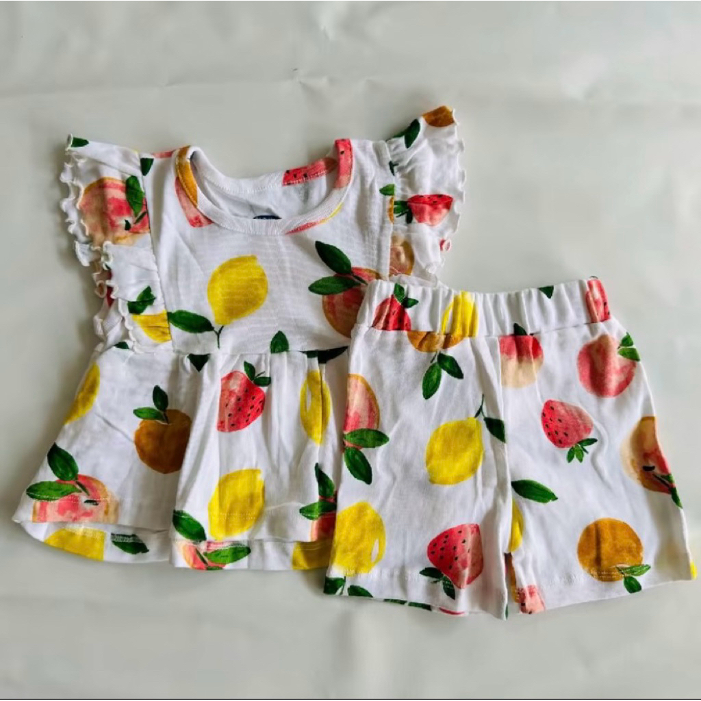 Shanum Baby Doll Celana Pendek Baju Anak Cewek/Perempuan Setelan Anak Bahan Katun