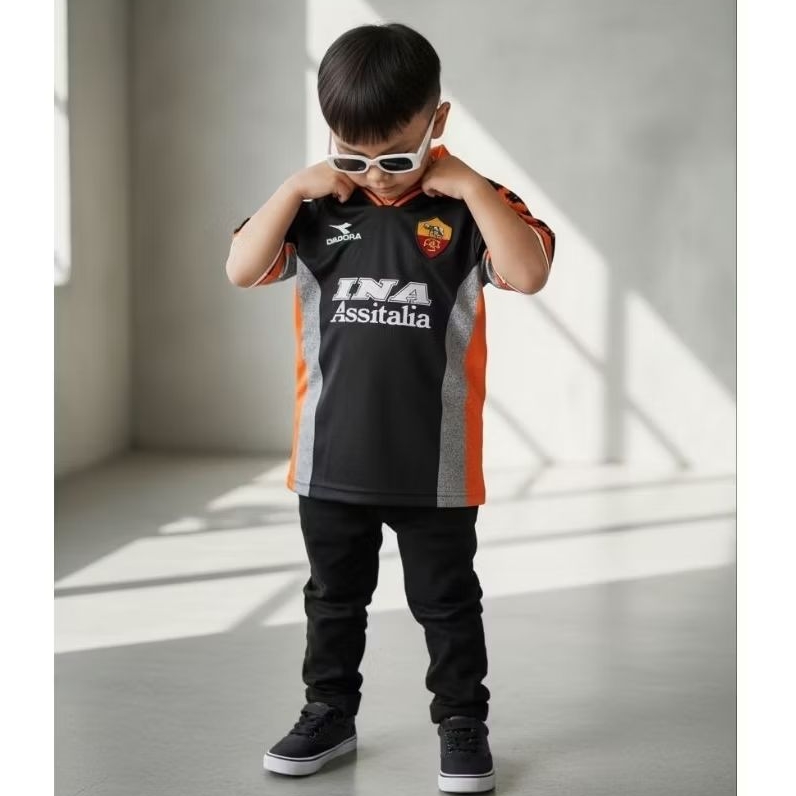 Jersey retro anak as Roma retro fantasy Jersey anak free nama