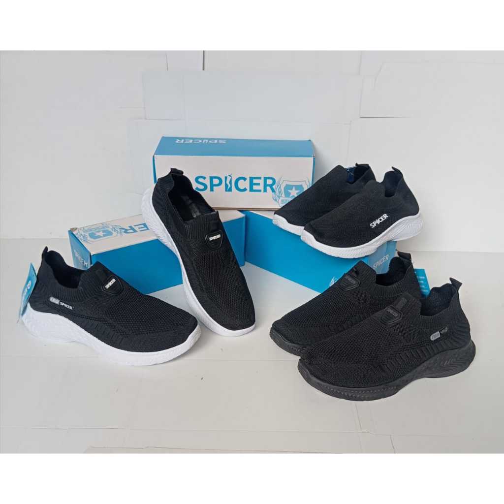 SPICER - Sepatu Sneakers Pria Wanita Anak & Dewasa Import Slip On Tanpa Tali Fashion Korea Casual Sp