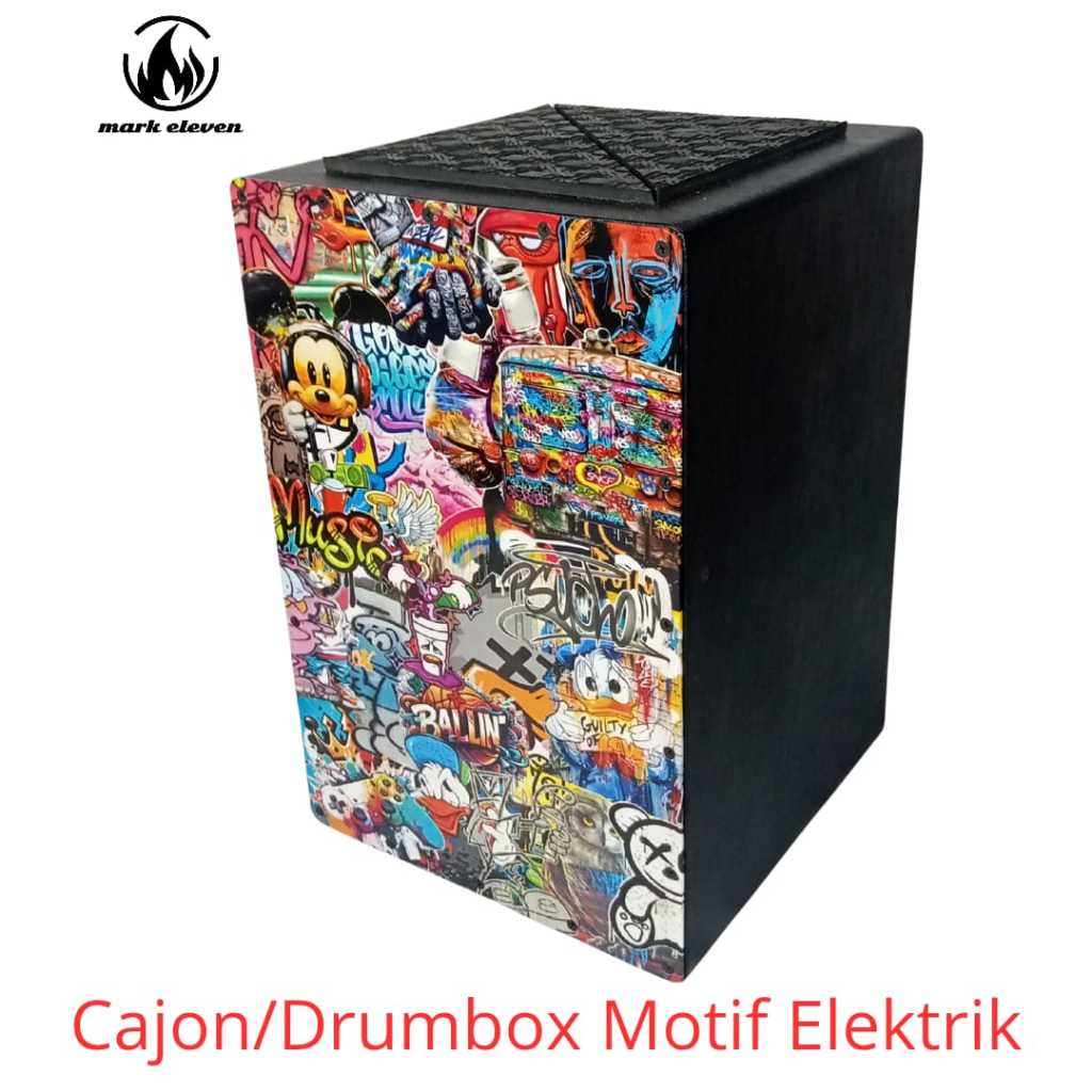 Cajon/Drumbox AkustikElektrik motif Kahon Elektrik