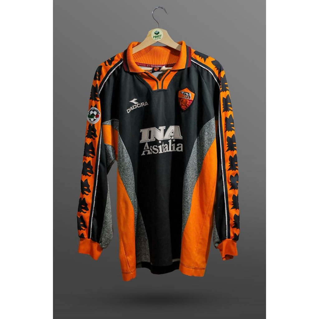 BAJU JERSEY AS ROMA RETRO 1998 1999 99 2000 2001 00 01 1997 3rd 98 Longsleeve Panjang Ls Blokecore S