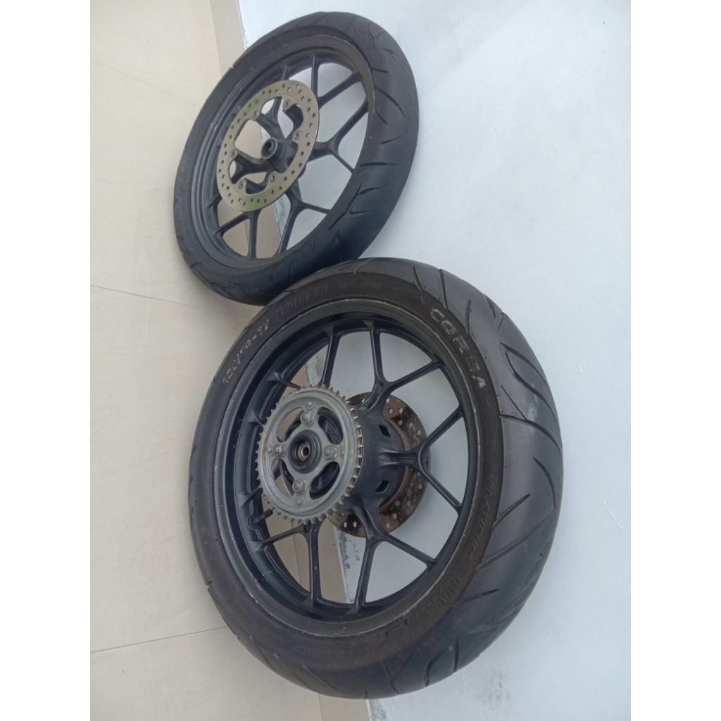 VELG 1SET HONDA SUPRA GTR 150/ VELG SET BAN HONDA SUPRA GTR 150 BARANG ASLI COPOTAN ORIGINAL SIAP PA