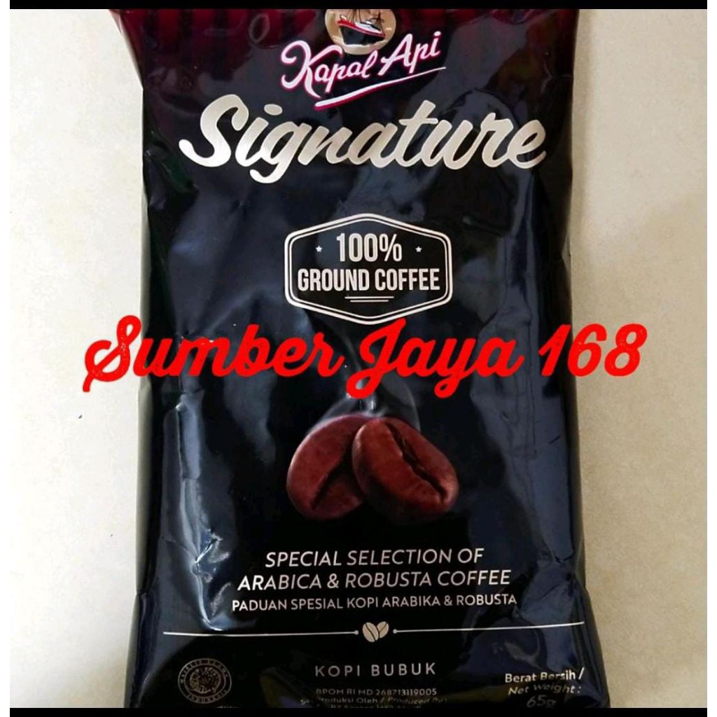 Kopi Bubuk Kapal Api Signature 65gr Arabika & Robusta (Tanpa Gula)