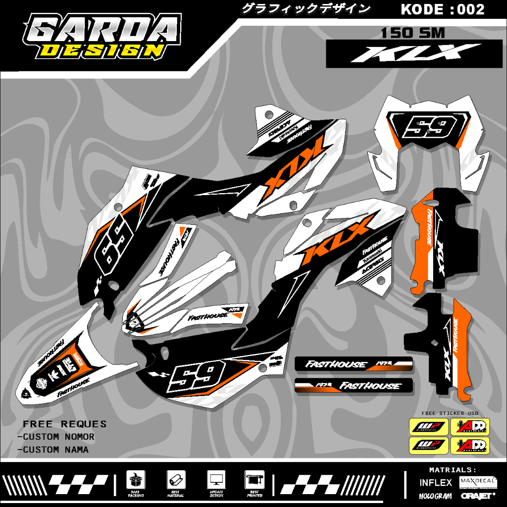 COD Stiker Decal KLX 150 SM Full Body Terbaru 2023 - 2024 DECAL KLX 150 SM HITAM /DECAL KLX 150 NEW 