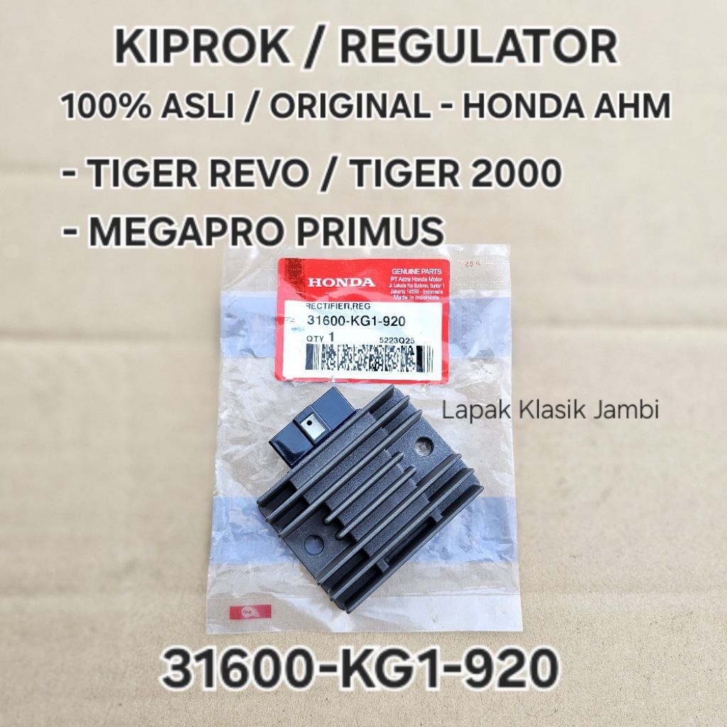 Kiprok Regulator TIGER REVO TIGER 2000 MEGAPRO PRIMUS 31600-KG1-920 Asli Original Honda AHM