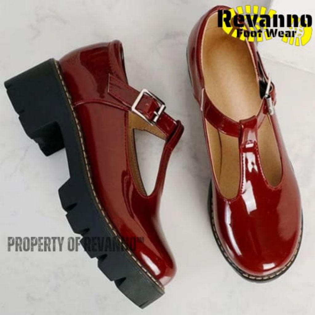 Sepatu Docmart Wanita Gesper T Hak Tinggi Sepatu Wanita Fashion Korea Premium High Quality Hitam, 39