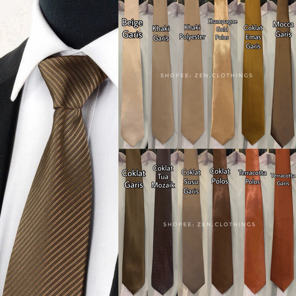 Terlaris Dasi Pria Ikat Manual Warna Coklat Terang Susu Coksu Muda Khaki Cokelat Tua Mocca Brown